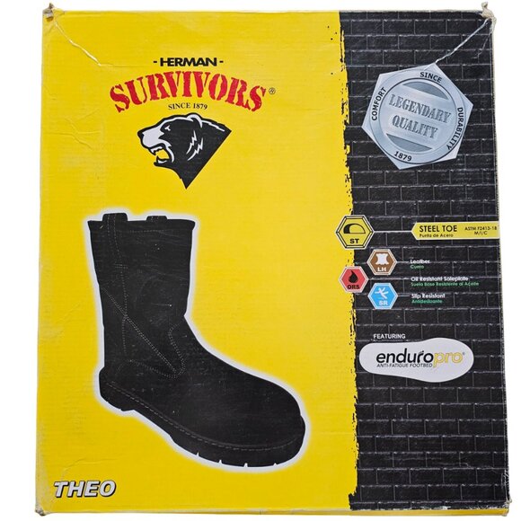 Herman Survivors Other - Herman Survivors Mens Theo Pull On Steel Toe Leather Work Boots Oil Slip Resista
